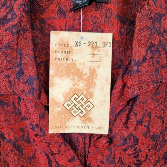 Women's Endless Knot Art Blouse Red Katcha Long Sleeve One Size NWT - Picture 8 of 9